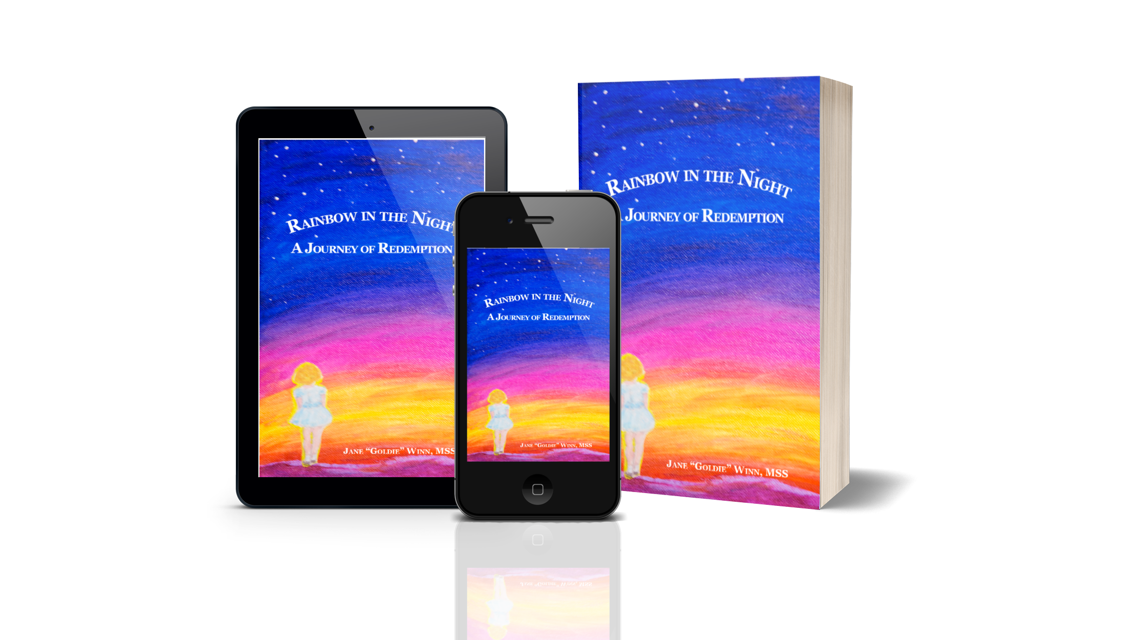 Jane Goldie Winn author Rainbow In the Night-A Journey of Redemption fc 3d digital