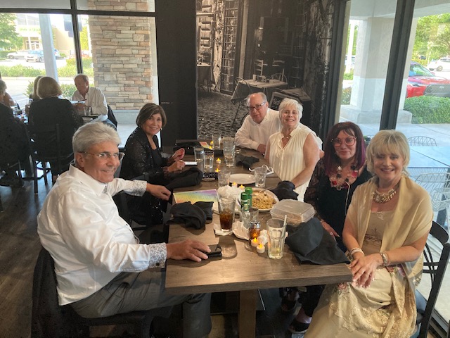 Enjoying a meal at ZIMI Italian restaurant in Delray Beach after the Rainbow in the Night Movie Premiere (Life Story of Jane Goldie Winn) in Delray Beach Florida