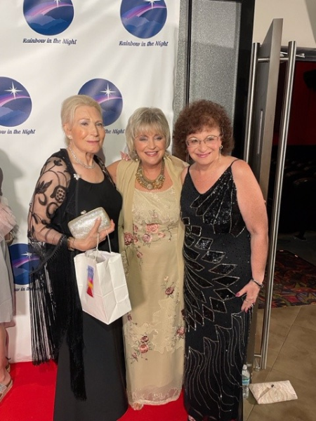 Elayne “Laynie” Flamm: Premiere Chairman; Goldie, and Goldie's Premiere Personal Assistant Cindy Rosenthal. Rainbow in the Night Movie Premiere, Life Story of Jane "Goldie" Winn, Delray Beach, Florida, June 4, 2023