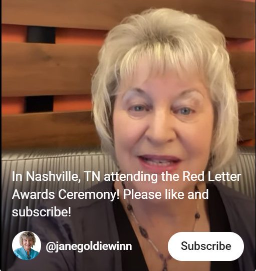 Jane "Goldie" Winn at the Red Letter Awards ceremony