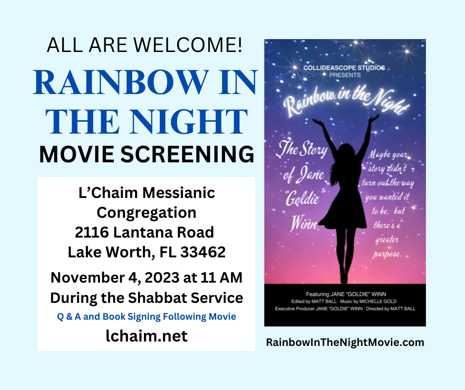 L’Chaim Messianic Congregation for a movie screening of RAINBOW IN THE NIGHT (fv)